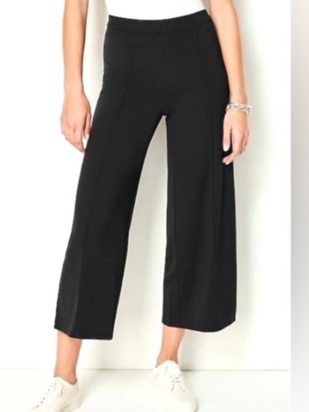 J. Jill Wearever Wide Leg Crop Pants Women’s Size M Pull On Stretch Knit Travel